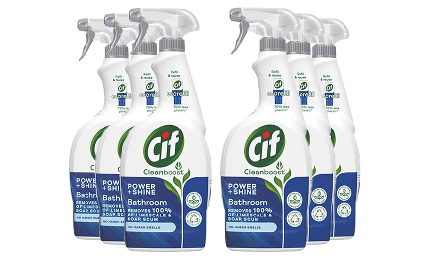 Image 1: 6-, 8- or 10-Pack of CIF Power and Shine Bathroom Sprays 700ml