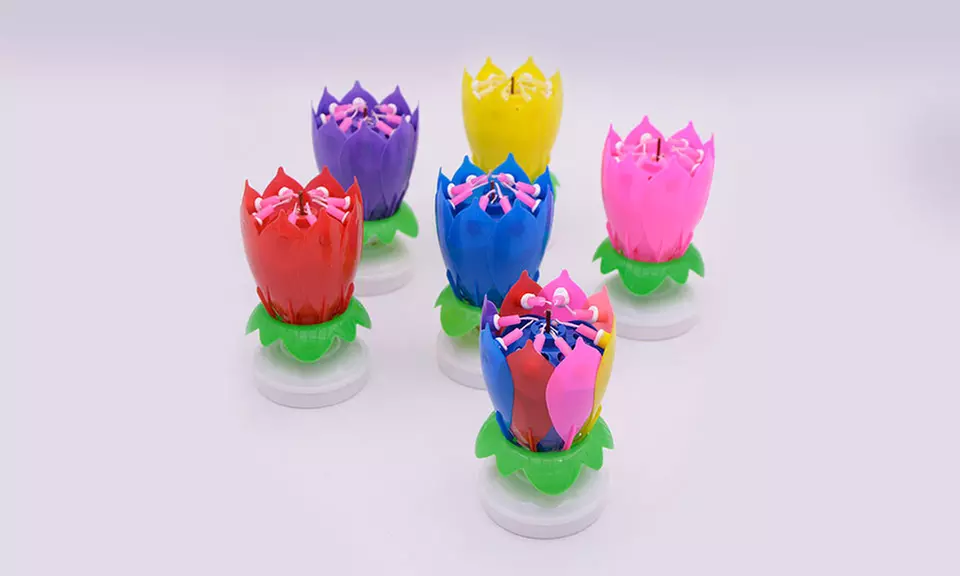 1, 2, 4 ou 6 bougies tournantes anniversaire - Primary Image