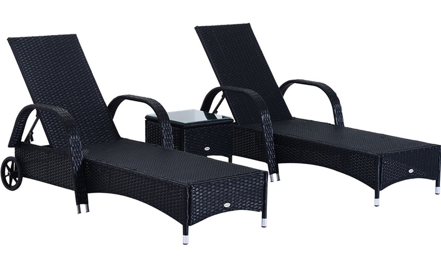 Image 4: 3pc Sun Lounger Sets, 3 Colours