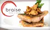 $25 for $50 Worth of Upscale Cuisine and Drinks at Braise Food & Wine