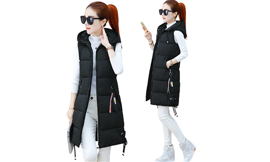 Image 3: Women's Padded Gilet Long Line Body Warmer
