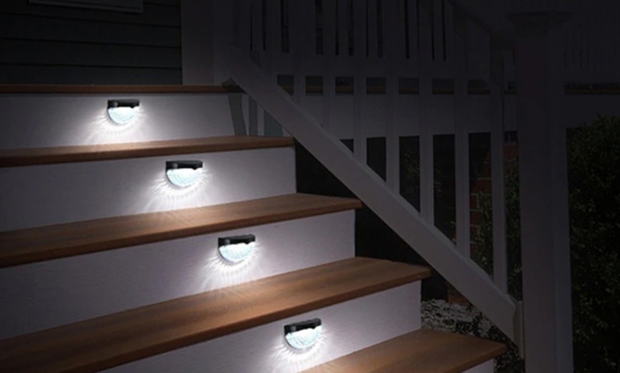 Image 2: Two-Piece Six-LED Solar Fence Wall Lights