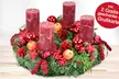 Frischer Adventskranz mit Lindt Schokolade, Perlwein & Grußkarte vom Blumenhaus Ehrend (bis zu 32% sparen*) - Second Medium