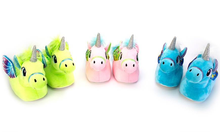 Image 1: Children's Unicorn Slippers