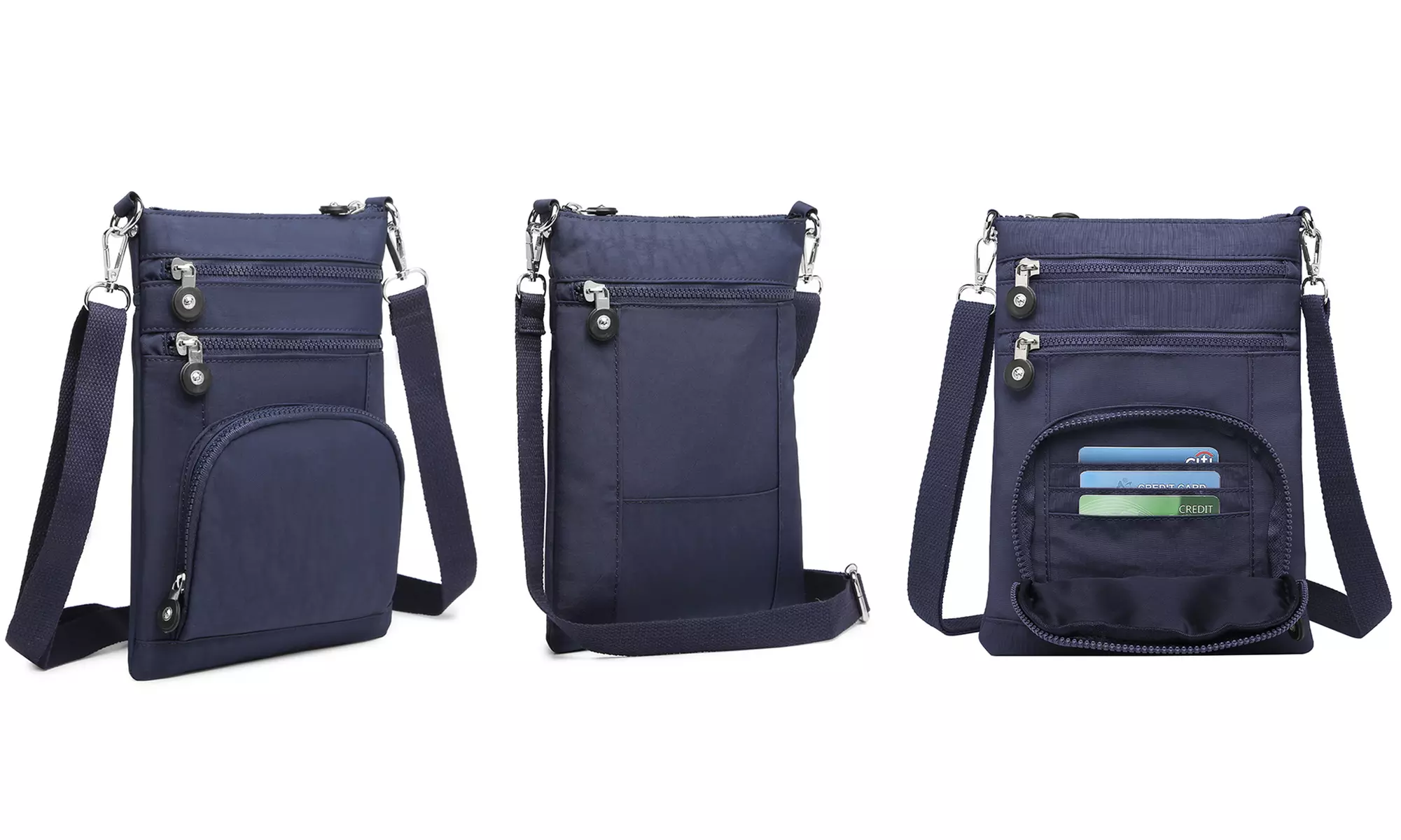 Kono Casual Multi-Pocket RFID Cross-Body Bag Card Holder Phone Bag