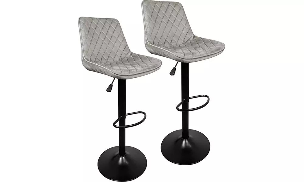 Set di 2 sgabelli in velluto