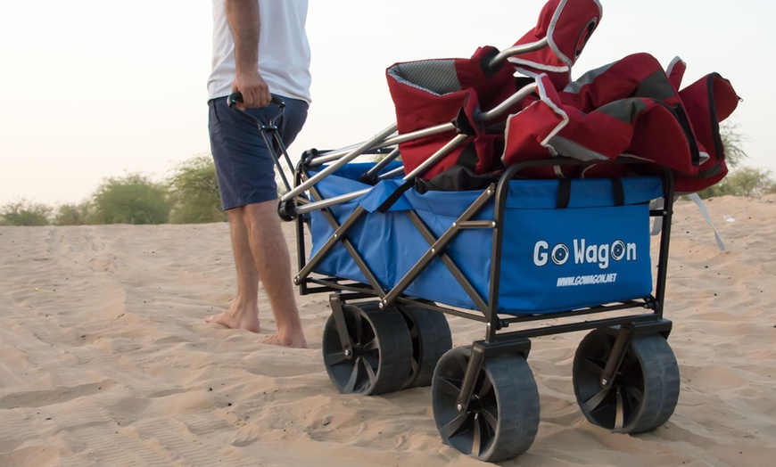 Image 4: All Terrain folding beach wagon with big wheels