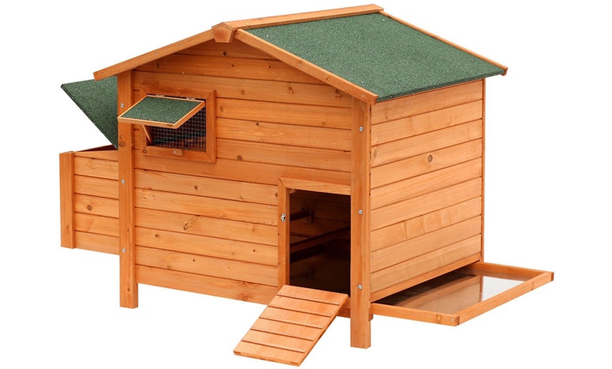 Image 9: Pawhut Wooden Chicken Coop