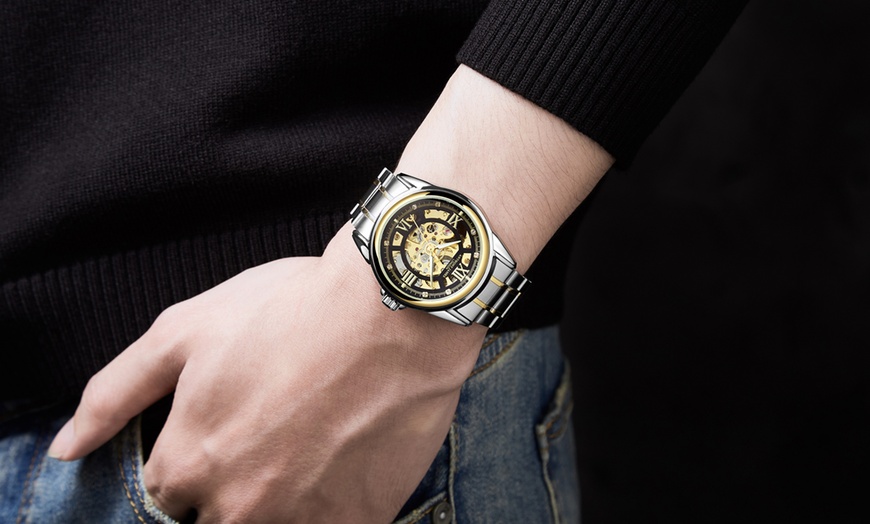 Image 3: Skeleton Automatic Men's Watch