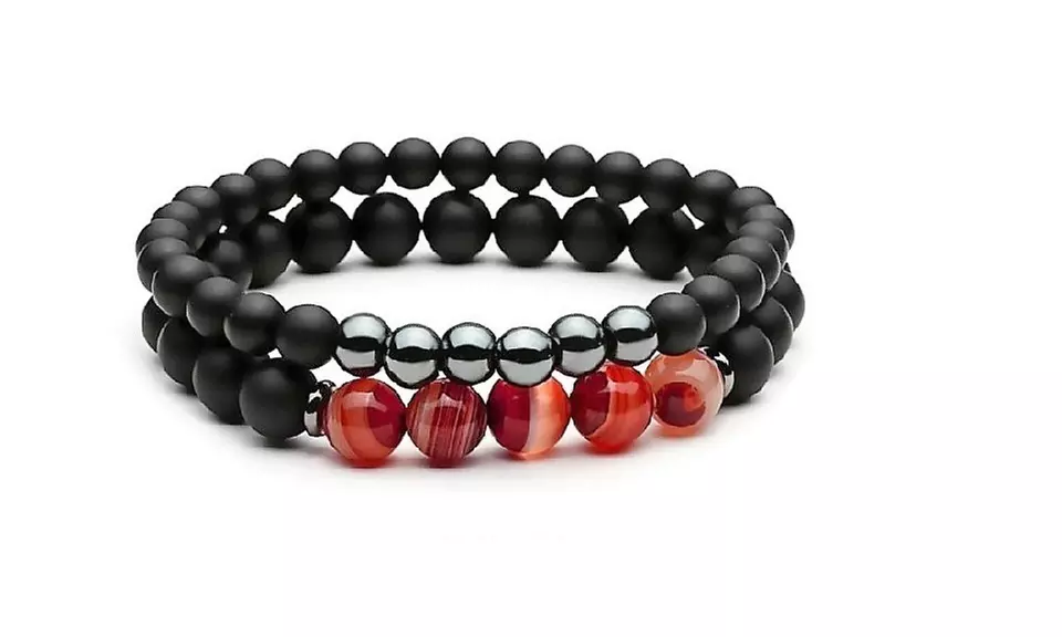 1, 2 ou 4 bracelets mixtes en obsidienne - Primary Image