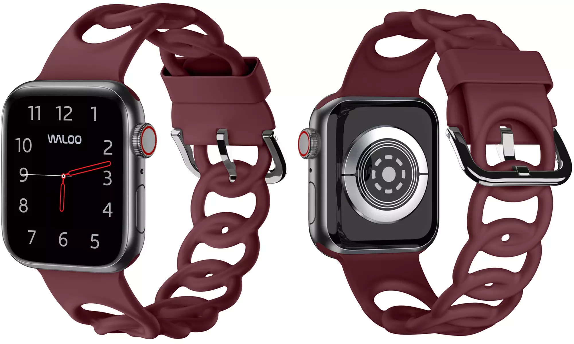 Waloo Silicone Link Looped Band For Apple Watch Black, White & More
