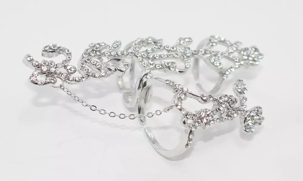 1x oder 2x Blumen-Ring für Damen in Silber oder Gold - Second Medium