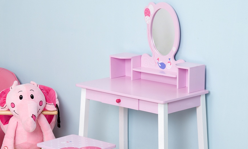 Image 2: Kids Pretend Play Vanity Table