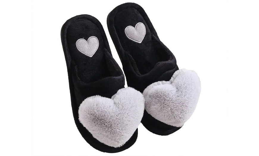 Image 3: Fluffy Heart Slippers