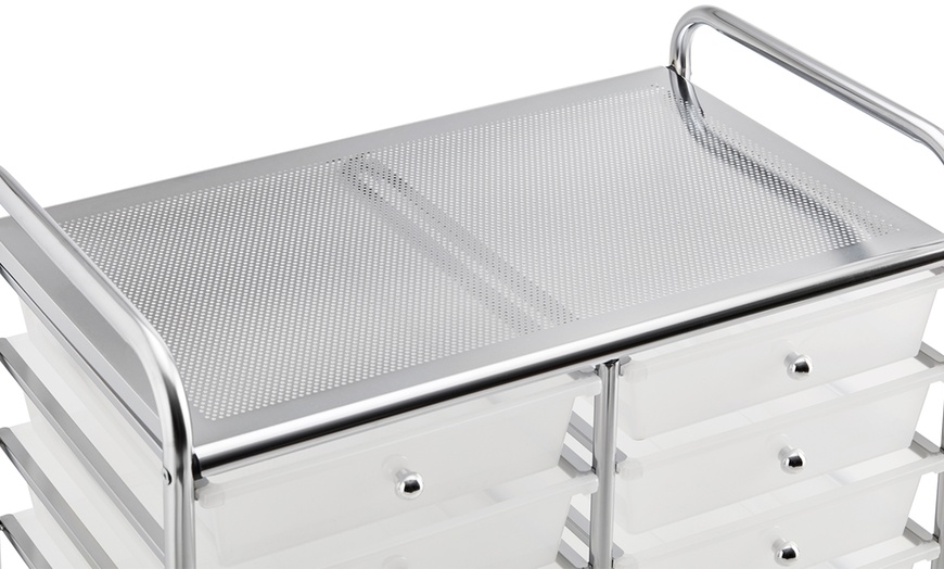 Image 5: 12-Drawer Mobile Storage Trolley