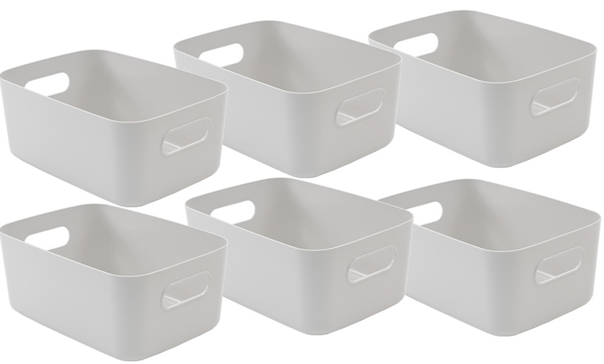 Image 1: Three or Six Stackable Storage Baskets