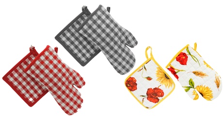 Fino a 8 presine e guanti da cucina disponibili in 3 fantasie