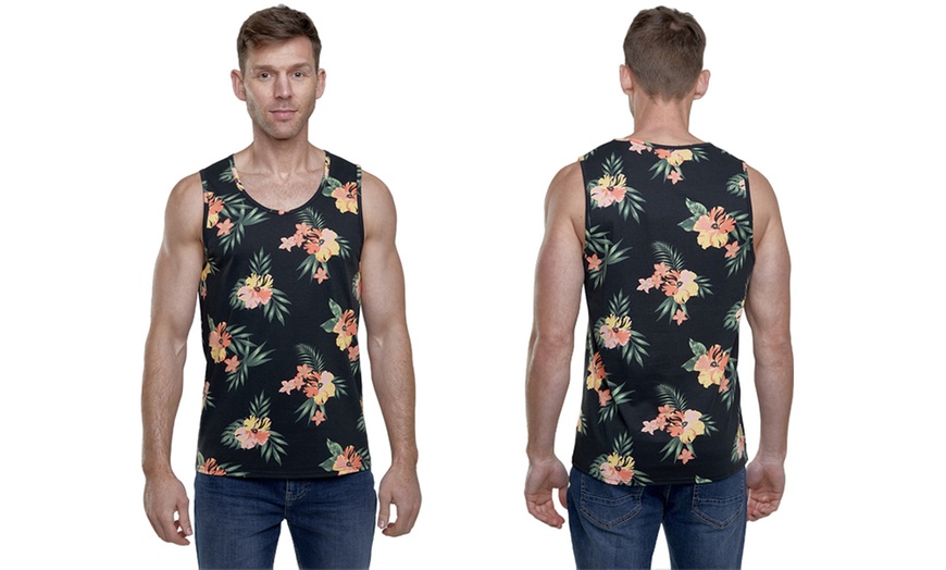 Image 4: Floral Print Men's Tank Top