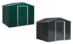 Outsunny 8x6ft Metal Shed with Ventilation Sliding Doors