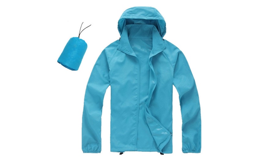 Image 10: Fold-Away Hooded Rain Jacket