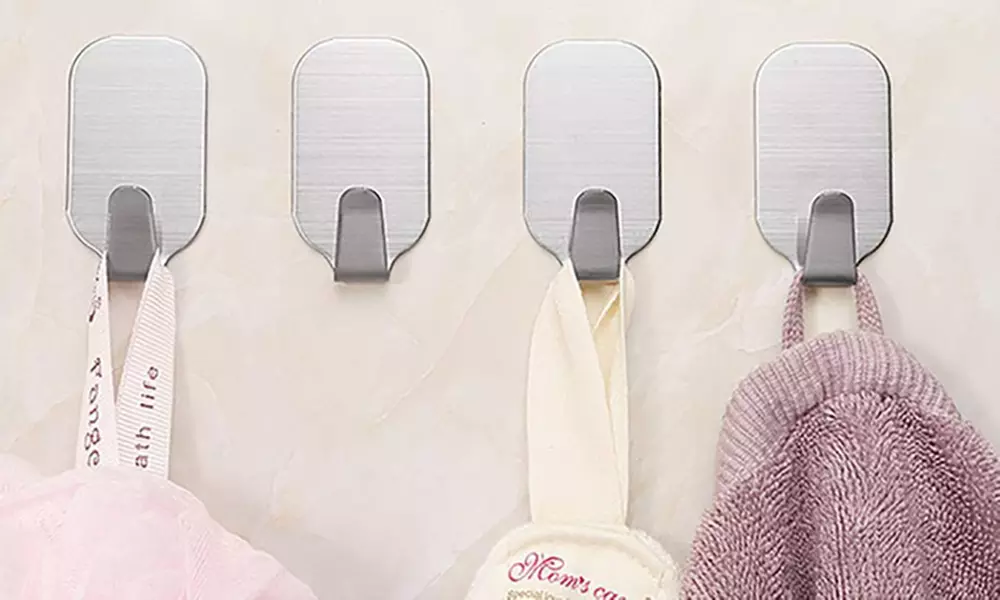 Pack de 10 ou 20 crochets auto-adhésifs en acier inoxydable - Primary Image