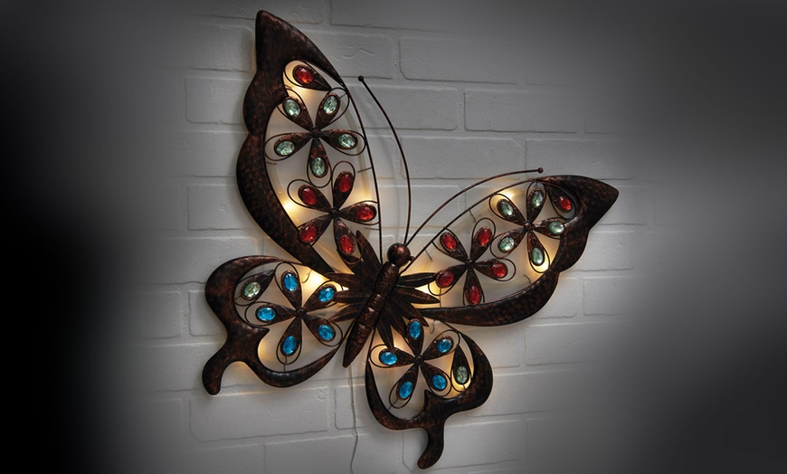 Image 1: Solar Butterfly Wall Art