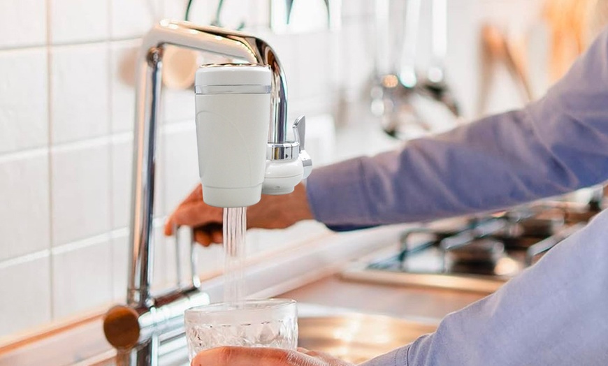 Image 1: Filtre à eau sur robinet avec filtration anti-calcaire