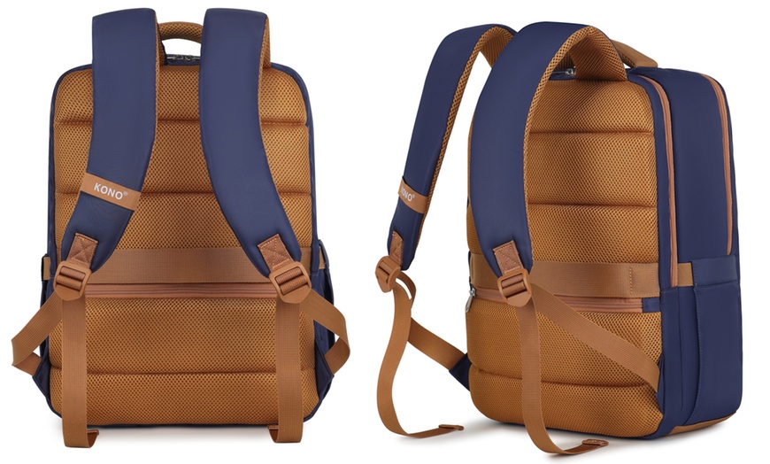 Image 18: Laptop-Rucksack mit USB-Ladefunktion und kleiner Reißverschlusstasche