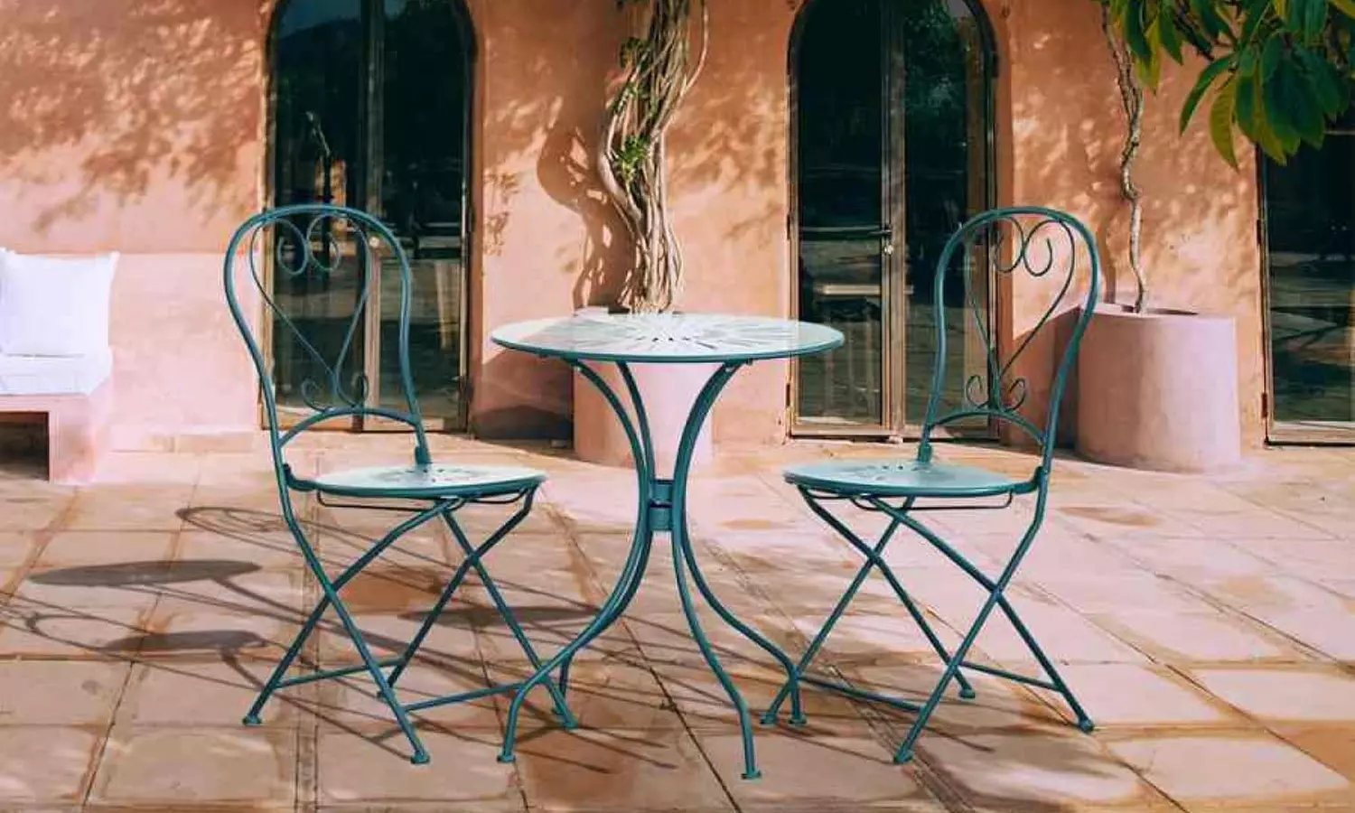 Set Deco da giardino Estosa con 2 sedie e 1 tavolino