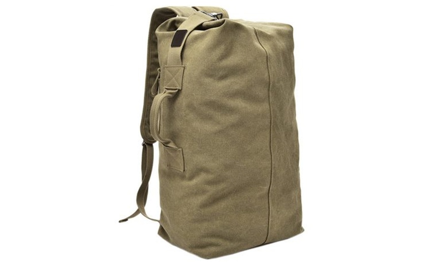 Image 2: Canvas Utility Backpack