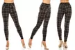 LA12ST Women's Stretchy Plaid Trouser Leggings with Pockets - Second Medium