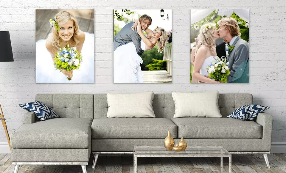 Set of Three 16x20" Custom Wedding Canvas Display from Simple Canvas Prints (89% Off) - Primary Image