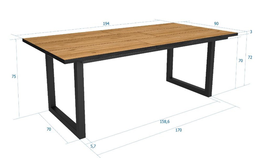 Image 46: Table à manger Skraut Home de 167 x 90 cm