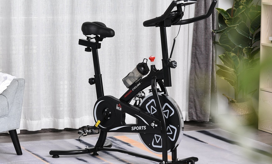 Image 5: HomCom Indoor Stationary Exercise Bike