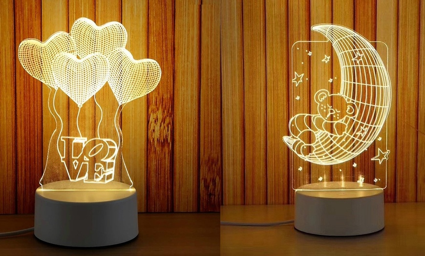 Image 17: LED 3D Night Light in Six Designs