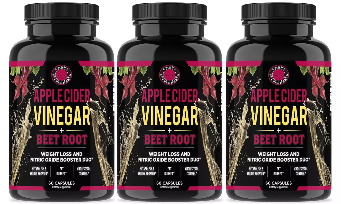 Angry Supplements Apple Cider Vinegar with Beet Root Weight Loss Duo (1-, 2-, or 3-Pack) - Primary Image