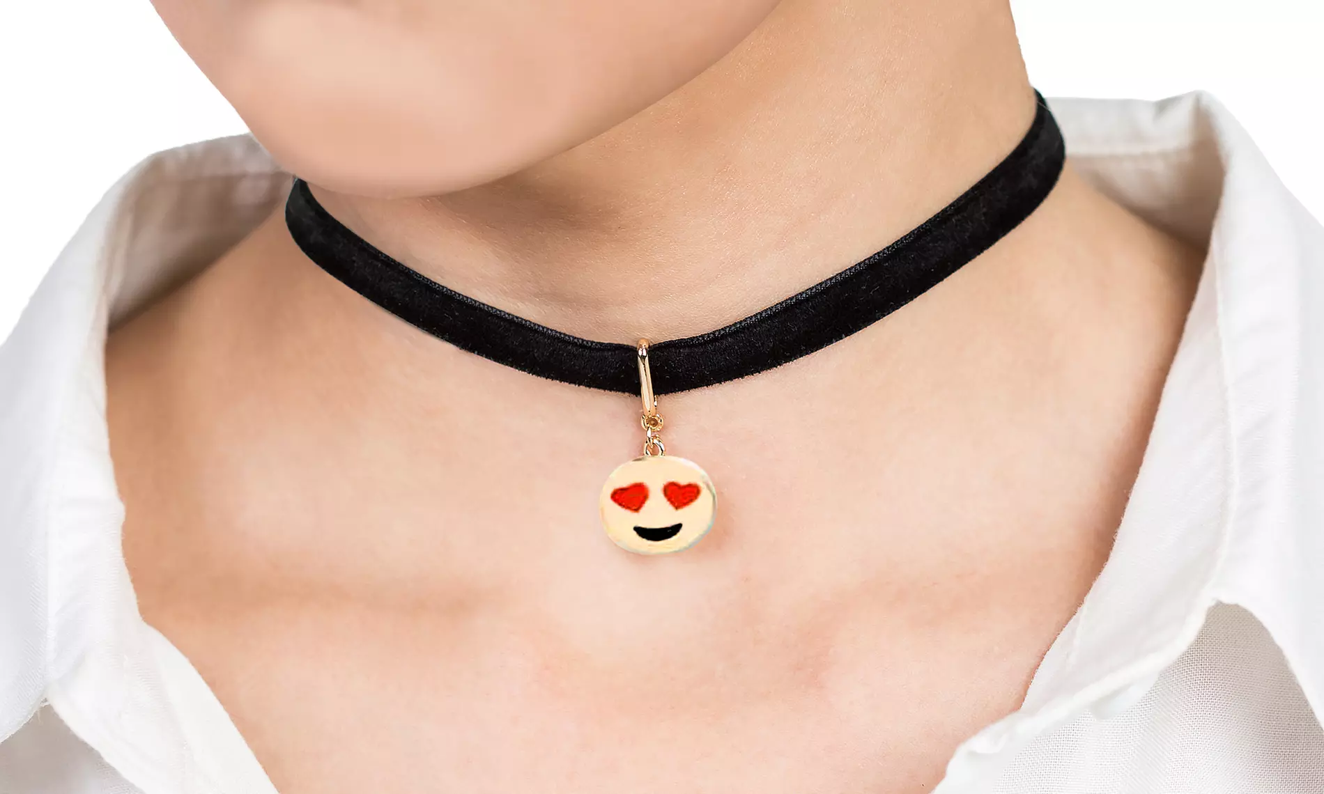 Emoji Velvet Choker Necklaces (1- or 2-Pack) - Primary Image
