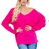 Image 7: Riah Fashion Women's Wide Double V-Neck Waffle Knit Sweater