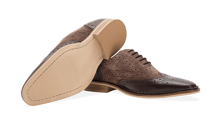 Image 6: Men's Leather Gatsby Brogue Shoes