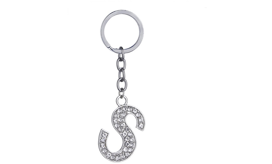 Diamante Initial Letter Keychain | Groupon Goods