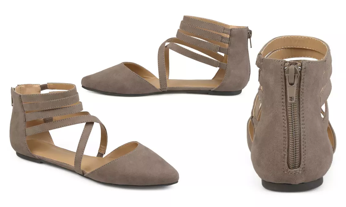 Journee Collection Women's Wrap Strap Flats - Second Medium