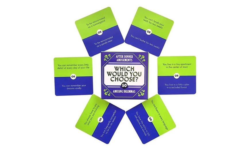 Image 5: One or Four Travel Card Games - Family Fun Questions and Riddles