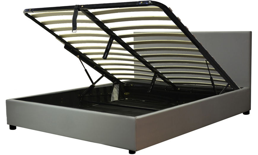 Image 3: Letto contenitore Colisée in similpelle, materasso Empereur opzionale