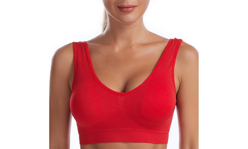 Image 8: Non-Wired Push-Up Sports Bra