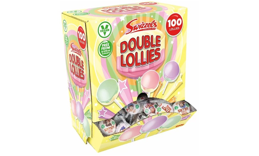 Image 1: 100-Packs of Swizzels Double Lollies Sweets in Dispenser Box 8g