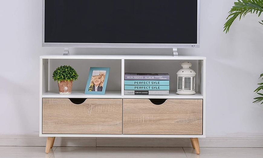 Image 2: HomCom TV Stand