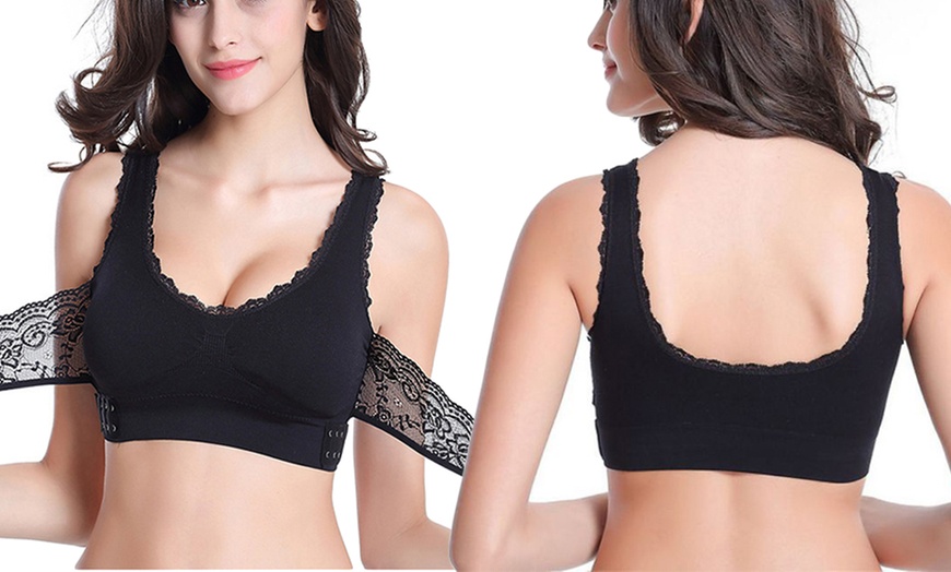 Image 9: One or Two Seamless Front Cross Push-Up Bras