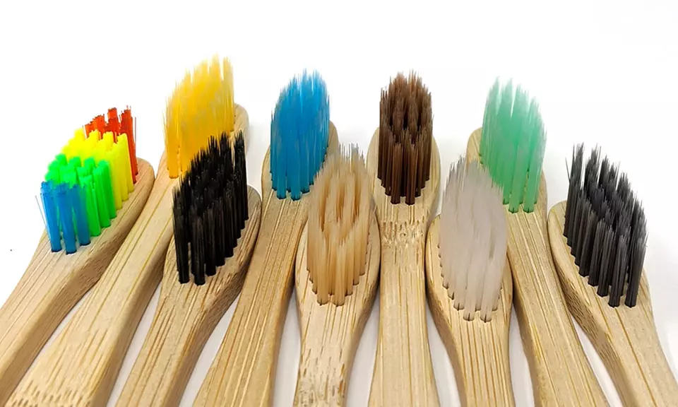 Spazzolino da denti in bambù naturale 100% biodegradabile; Lavabile