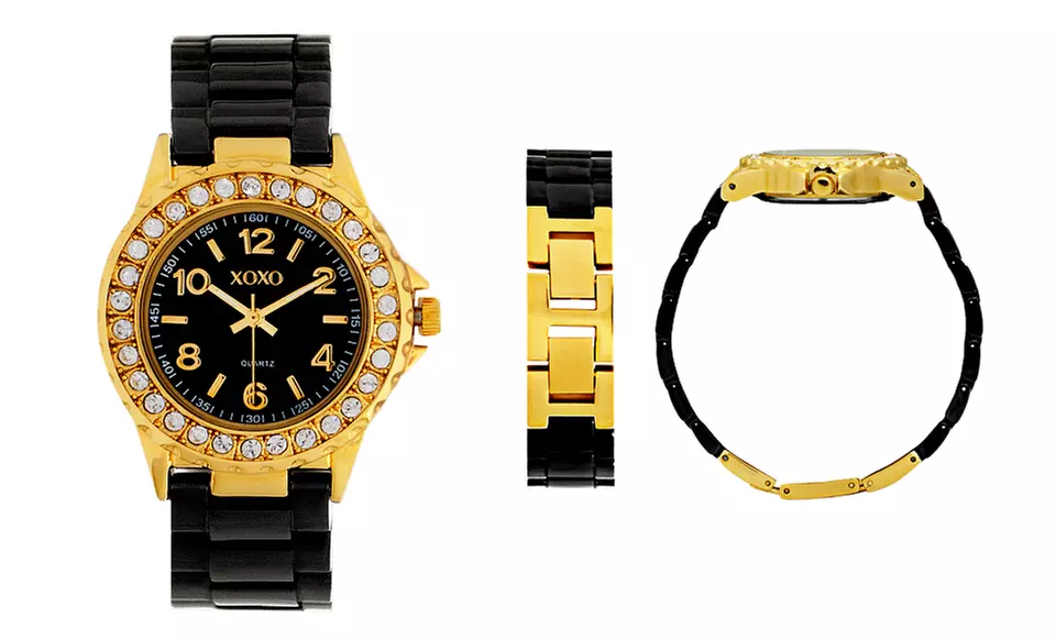 XOXO Women's Ceramic Watches in Black/Gold, Black/Silver, White/Gold, or White/Silver - Second Medium