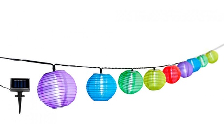 Guirnalda solar LED crepuscular con 10 luces de colores